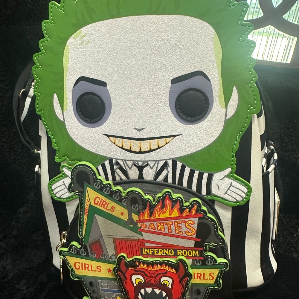 Loungefly Black and White Beetlejuice Backpack